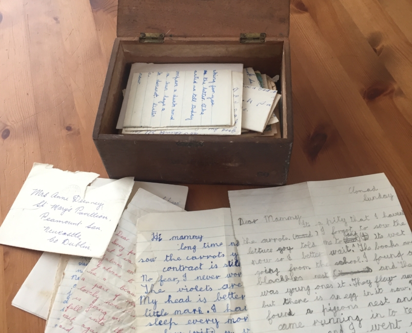 wooden box of old letters
