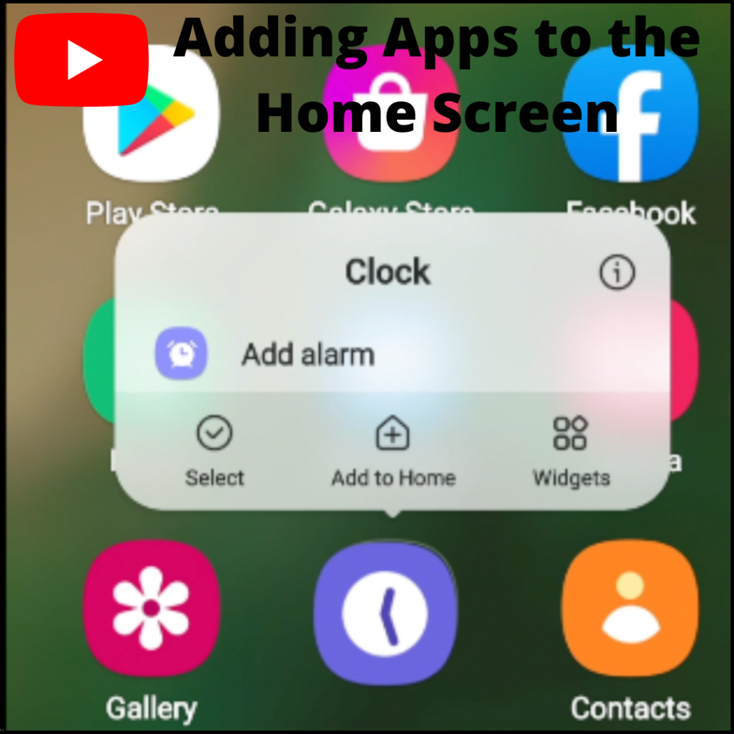 Adding apps to home screen