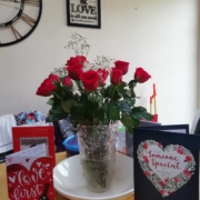 Valentines Day flowers and cards